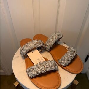 a new day Braided Metallic Sandals